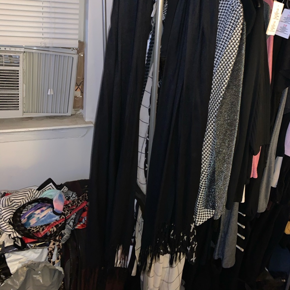 Black scarf monogrammed with a J